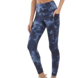 Danskin Womens Super Soft Navy Blue Camo Wash 7/8 Legging Size XL